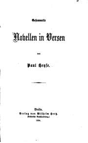 Tapa de Gesammelte Novellen in Versen