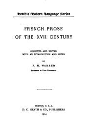 Tapa de French Prose of the 17th Century