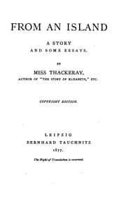 Tapa de From an Island: A Story and Some Essays