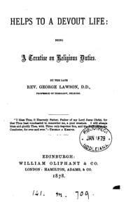 Tapa de Helps to a devout life [selections from lectures, ed. by J. Lawson]