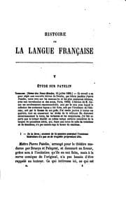 Tapa de Histoire de la langue française: Études sur les origines, l'etymologie, la ..
