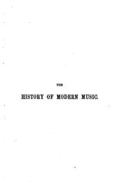 Tapa de The history of modern music, lectures