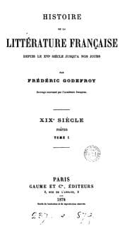 Tapa de Histoire de la littérature française depuis le XVIe siècle