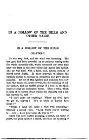 Tapa de IN THE HOLLOW OF THE HILLS AND OTHER TALES
