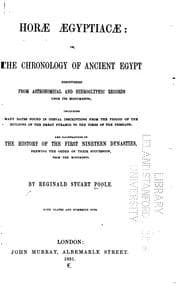 Tapa de Horae Aegypticae: Or, The Chronology of Ancient Egypt Discovered from Astronomical and ..