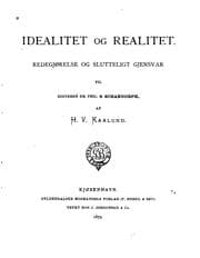 Tapa de Idealitet og realitet: Redegjørelse og slutteligt gjensvar til digteren dr ..