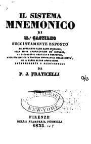 Tapa de Il sistema mnemonico di Mr. Castilho succintamente esposto ..