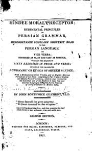 Tapa de The Hindee Moral Preceptor, Or Rudimental Principles of Persian Grammar
