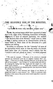 Tapa de The Heavenly Side of the Ministry of the Gospel of Our Lord and Saviour