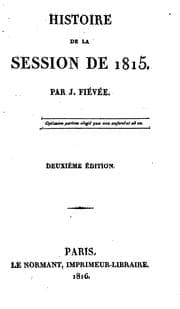 Tapa de Histoire de la session de 1815