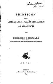 Tapa de Idioticon des christlich palästinischen Aramaeisch
