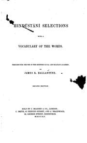 Tapa de Hindūstānī Selections: With a Vocabulary of the Words