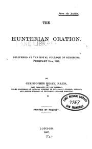 Tapa de The Hunterian oration