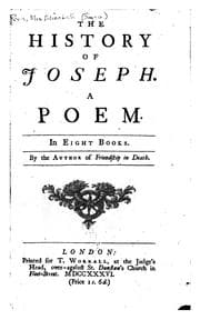 Tapa de The History of Joseph: A Poem. In Eight Books