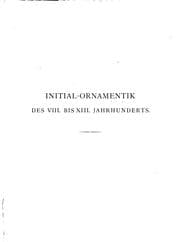 Tapa de Initial-ornamentik des VIII. Bis XIII. Jahrhunderts