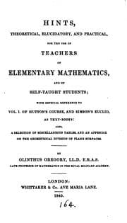 Tapa de Hints, theoretical, elucidatory and practical, for the use of teachers of elementary mathematics