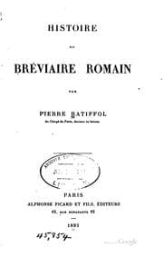 Tapa de Histoire du Bréviaire romain