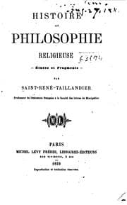 Tapa de Histoire et philosophie religieuse