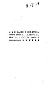 Tapa de Il canto II del Purgatorio