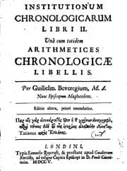 Tapa de Institutionum chronologicarum libri II: unà cum totidem Arithmetices ..