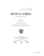 Tapa de I principii di geometria logicamente esposti ..