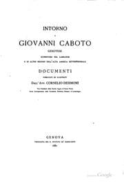Tapa de Intorno a Giovanni Caboto, genovese: Scopritore del Labrador e di altre ..