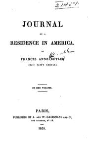 Tapa de Journal of a residence in America