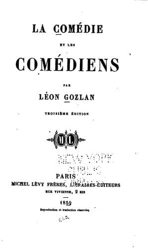 Tapa de La comédie et les comédiens