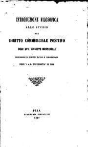 Tapa de Introduzione filosofica allo studio del diritto commerciale positivo