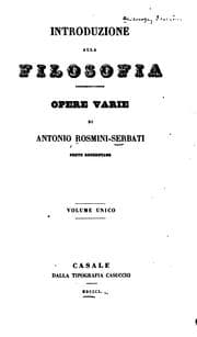 Tapa de Introduzione alla filosofia: opere varie. Volume unico