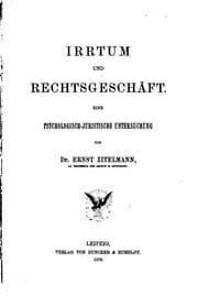 Tapa de Irrtum und Rechtsgeschäft: Eine psychologischjuristische Untersuchung