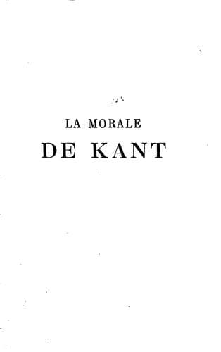 Tapa de La morale de Kant