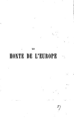Tapa de La honte de l'Europe