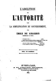 Tapa de L'Abolition de l'autorité par la simplication du gouvernement, ..
