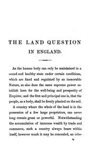 Tapa de The land question in England popularly explained
