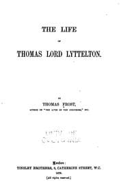 Tapa de The Life of Thomas Lord Lyttelton