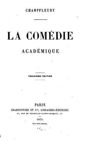 Tapa de La comédie académique