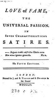 Tapa de Love of fame, the universal passion. In 7 satires [by E. Young]