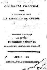 Tapa de Memoria política sobre si conviene en Chile la libertad de cultos