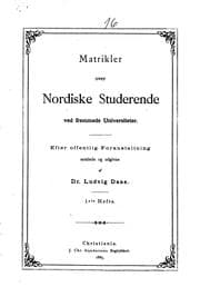 Tapa de Matrikler over nordiske studerende ved fremmede universiteter
