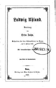 Tapa de Ludwig Uhland: Vortrag. Gehalten Bein der Uhlandfeier in Bonn am 11. Februar 1863. Mit ..