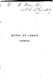 Tapa de Mundi et cordis: de rebus sempiternis et temporariis: carmina. Poems and sonnets
