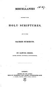 Tapa de Miscellanies relating to the holy Scriptures, and to other sacred subjects