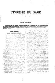 Tapa de L'ivresse du sage: comédie en trois actes ... représentée pour la première ..