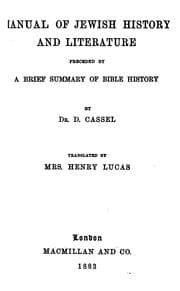 Tapa de Manual of Jewish history and literature, tr. by mrs. H. Lucas