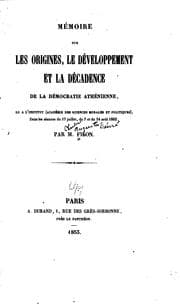 Tapa de Mémoire sur les origines, le développment et la décadence de la démocratie ..