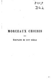 Tapa de Morceaux choisis des principaux éorivains en prose et en vers du XVIe siècle