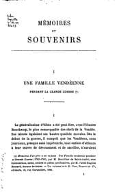Tapa de Mémoires et souvenirs