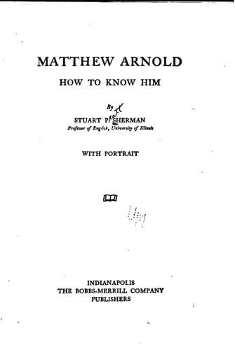 Tapa de Matthew Arnold: How to Know Him