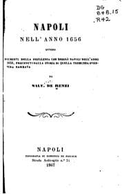 Tapa de Napoli nell' anno 1656: ovvero, Documenti della pestilenza che desolò Napoli ..